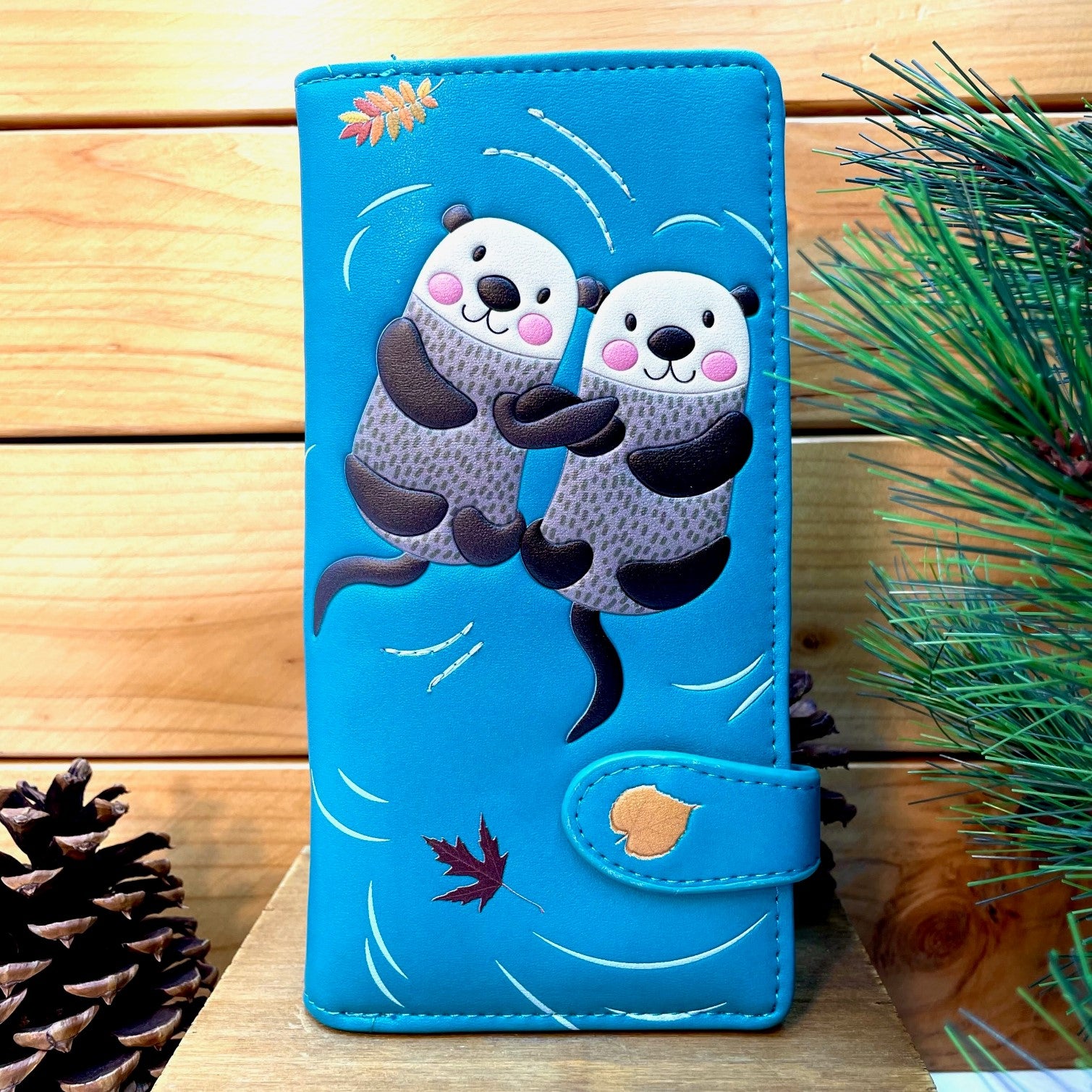 Teal Otters Wallet - Large