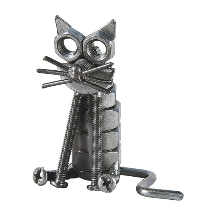 Sitting Cat Metal Figurine