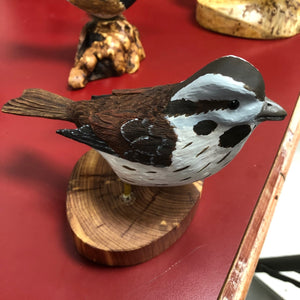 Song Sparrow Wood Carving