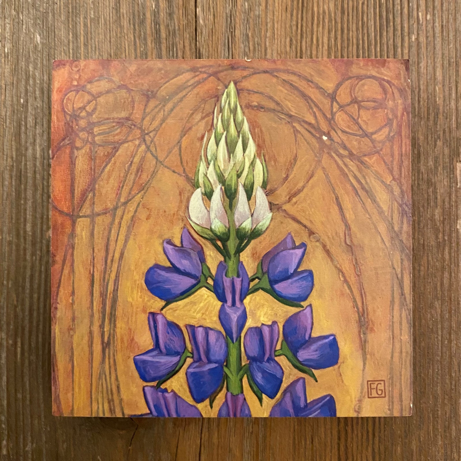Lupine - Wood Block by artist Francois Girard