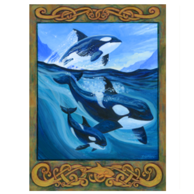 Orca Freedom - Wood Block by Artist Francois Girard