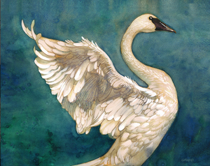 Swan - Wood Block by artist Francois Girard