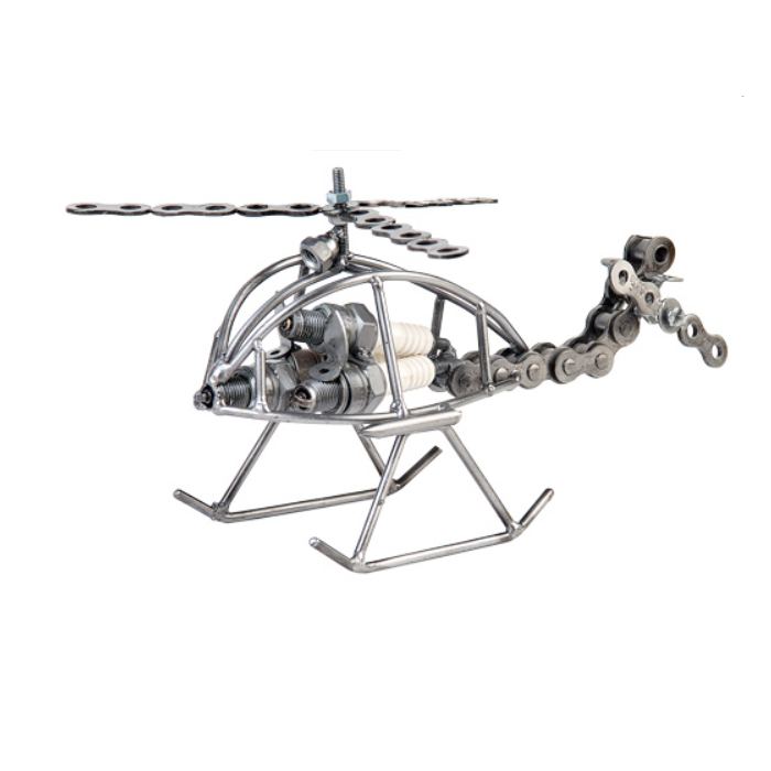 Helicopter Metal Figurine
