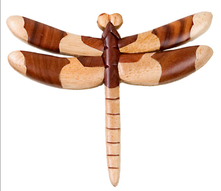 Dragonfly Intarsia Wood Magnet