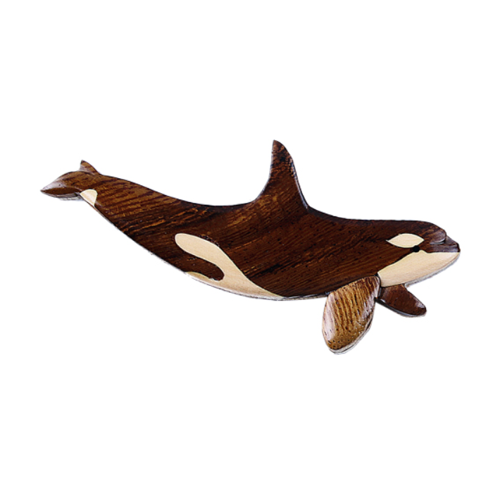 Orca Intarsia Wood Magnet - Forests, Tides, and Treasures