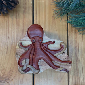 Octopus Intarsia Wood Puzzle Box