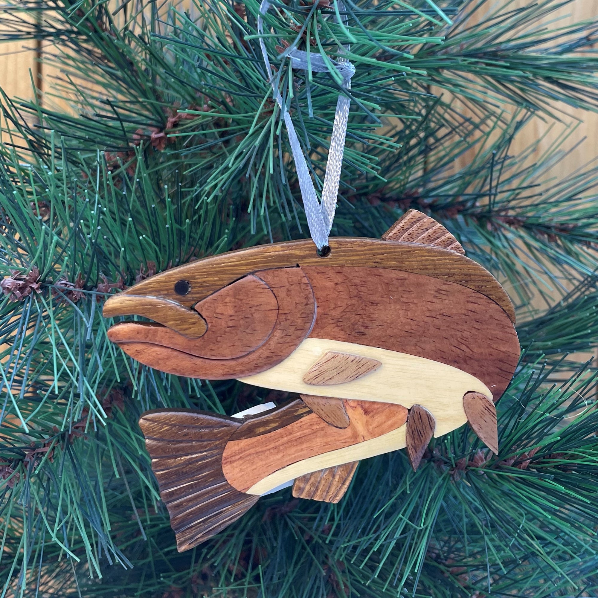 Steelhead Intarsia Wood Ornament