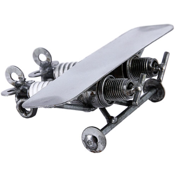 Twin Airplane Metal Figurine