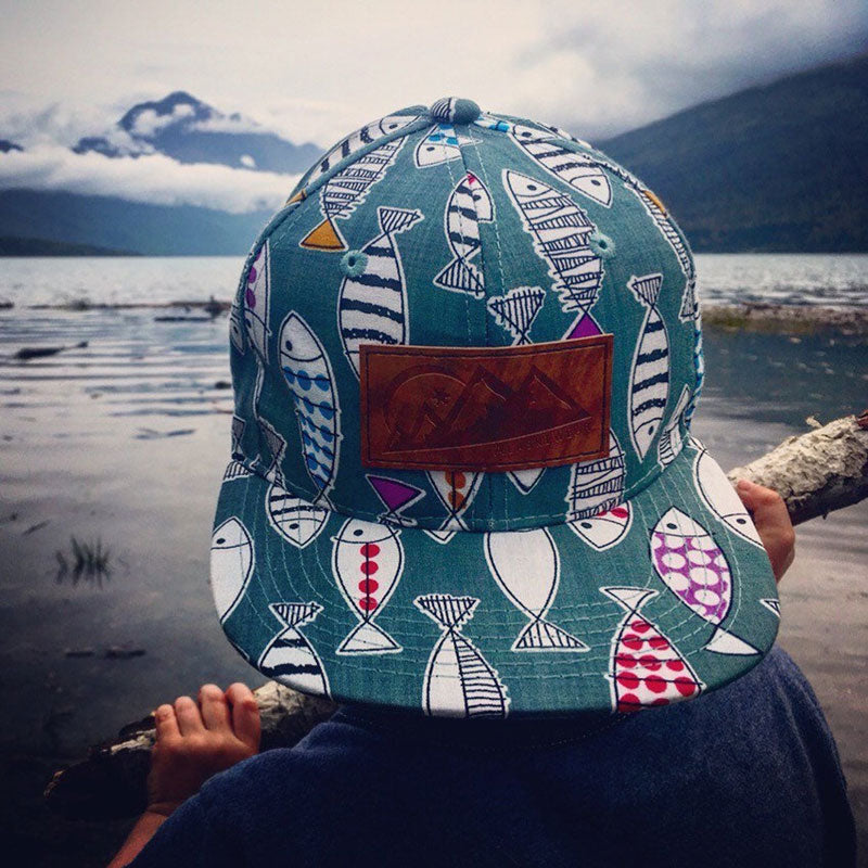 Youth Baseball Hat - Green Fish