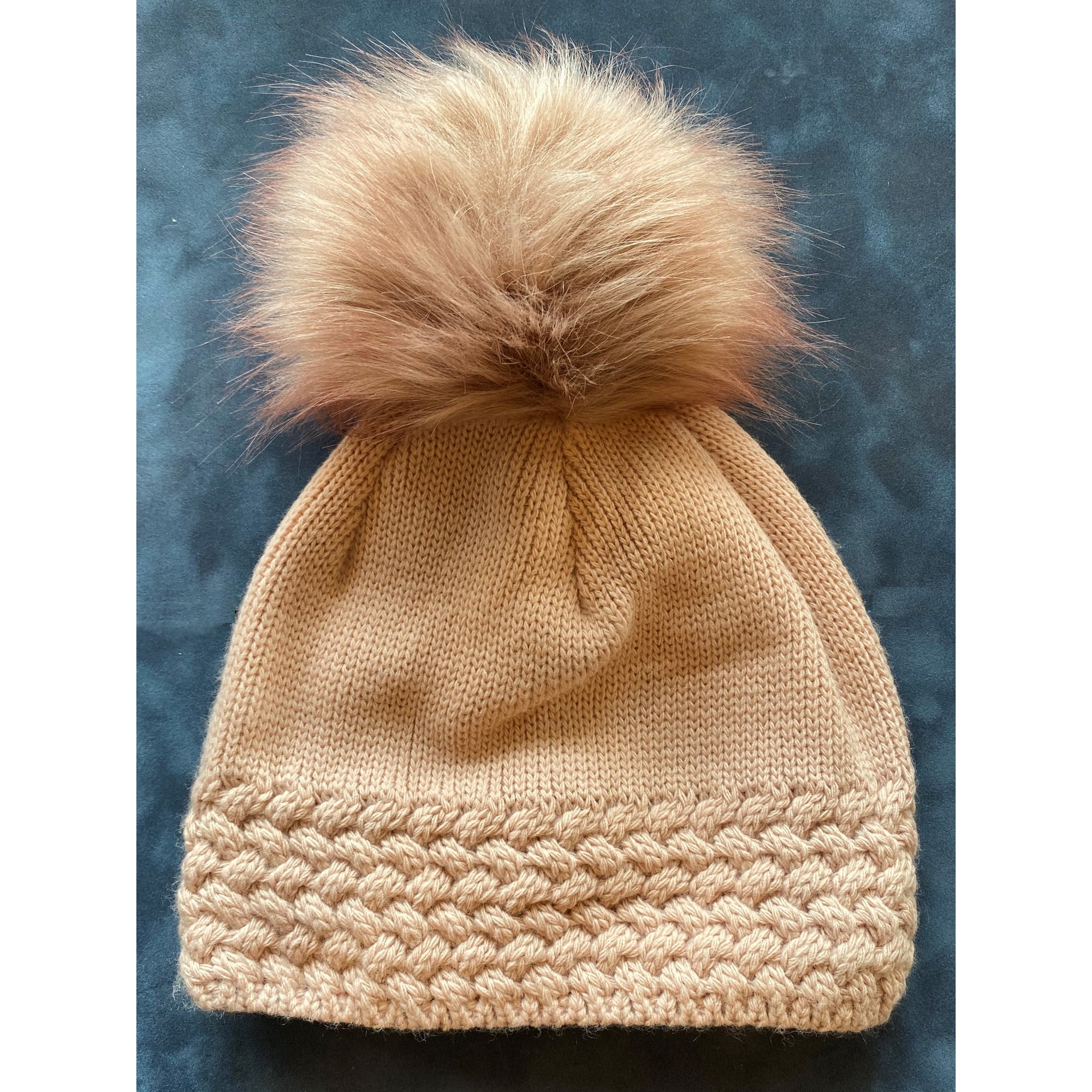 Faux Fur Pom Pink Beanie