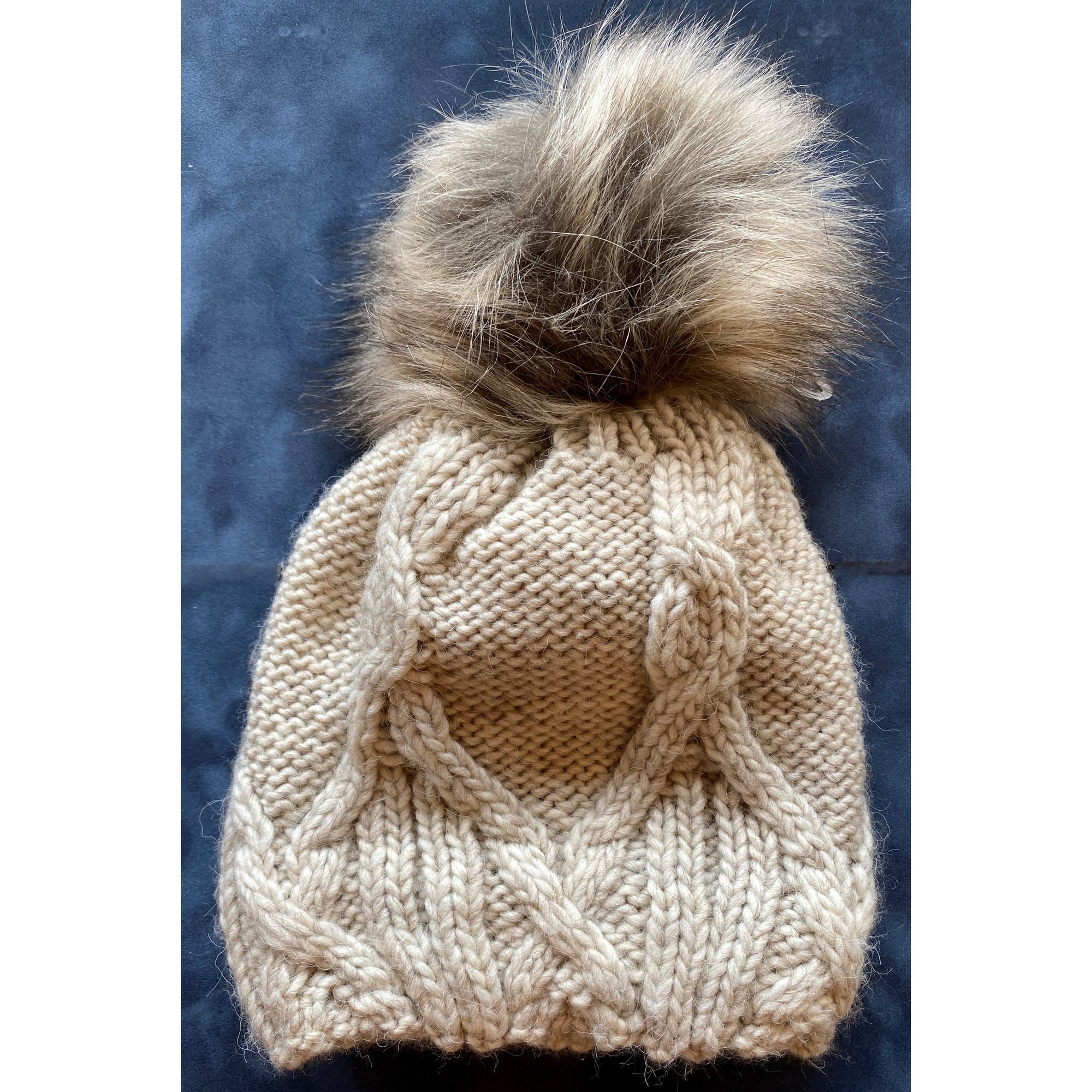 Faux Pom Abalone Beanie
