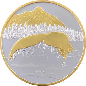 Whale Tail 1oz Double Gold Medallion