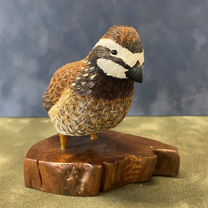 Bob White Quail Wood Carving