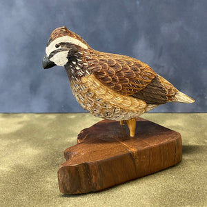 Bob White Quail Wood Carving