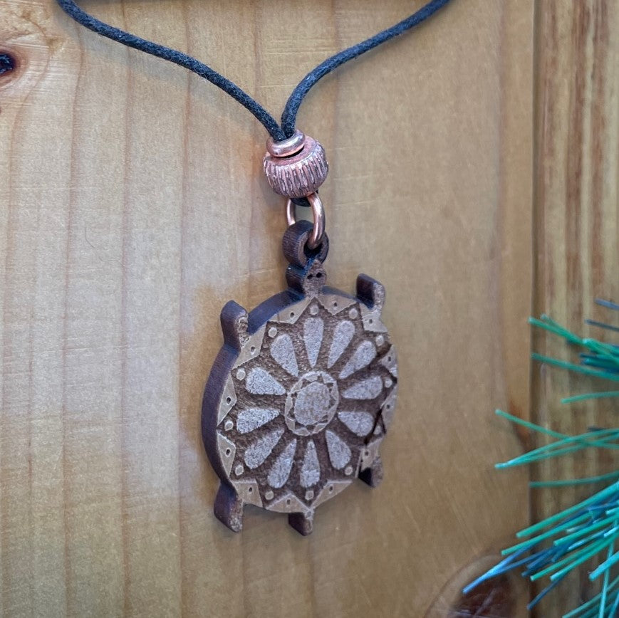 Wood hotsell turtle necklace