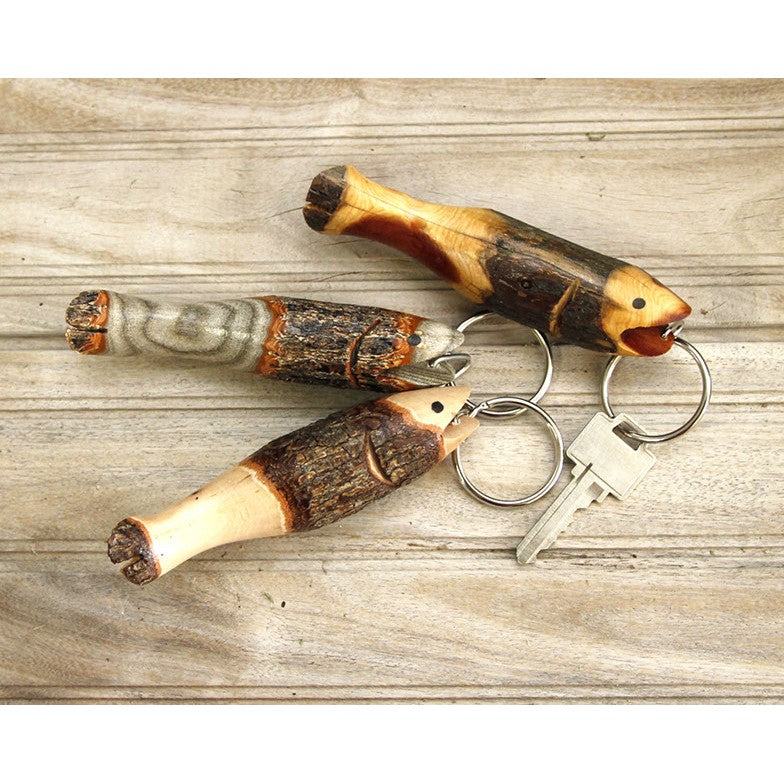 Alaska Wood Fish Keychain