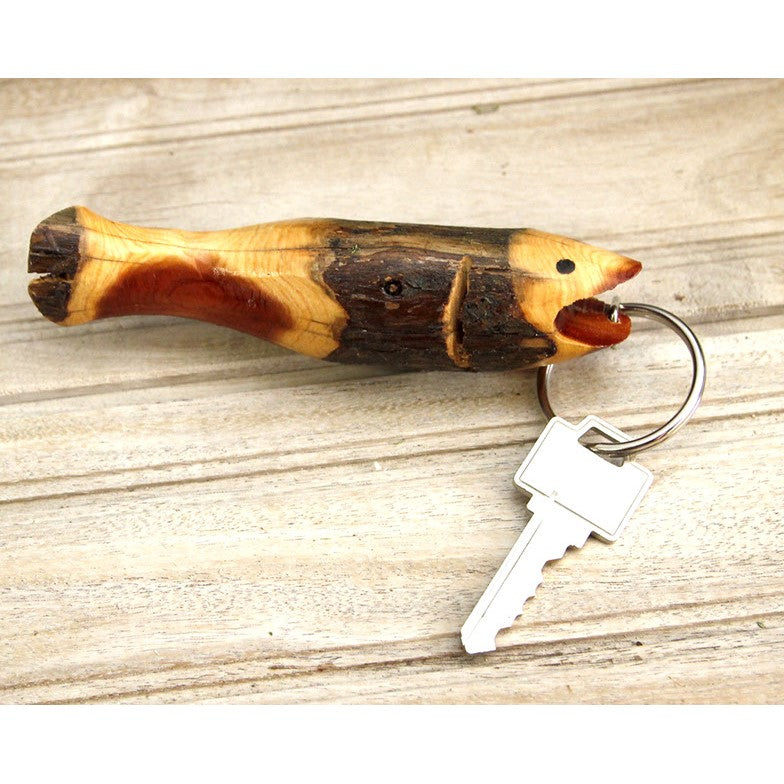 Yellowstone River Trading Alaska Wood Fish Keychain LG