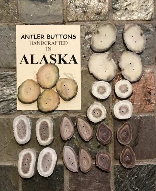 Antler Slice Buttons - Set of 4