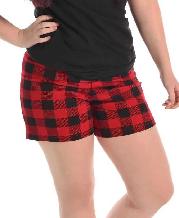 Moose Plaid Womens Pajama Boxers