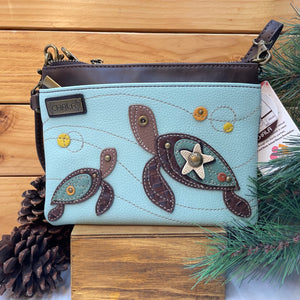 Turtle Mini Crossbody in Light Blue