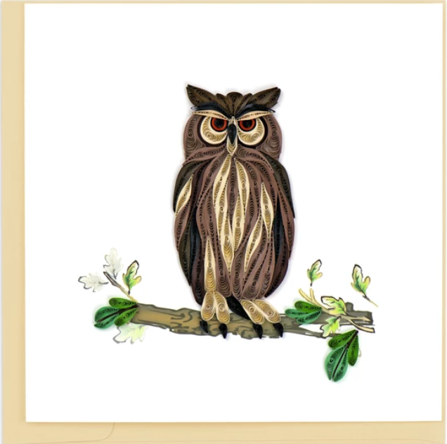 Great Horned Owl Quilling Card