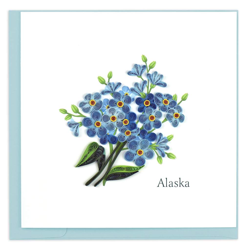 Alaska Alpine Forget Me Not Quilling Card