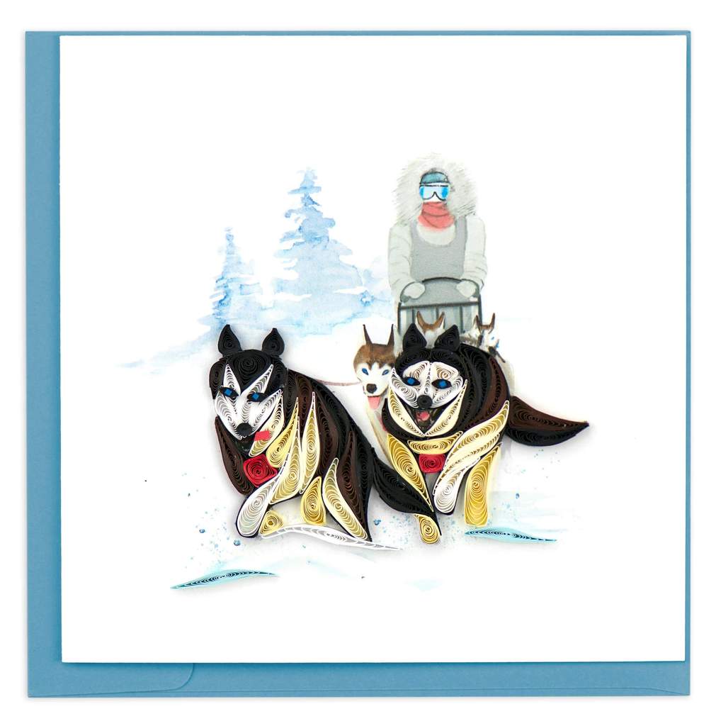 Sled Dogs Quilling Card