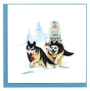 Sled Dogs Quilling Card