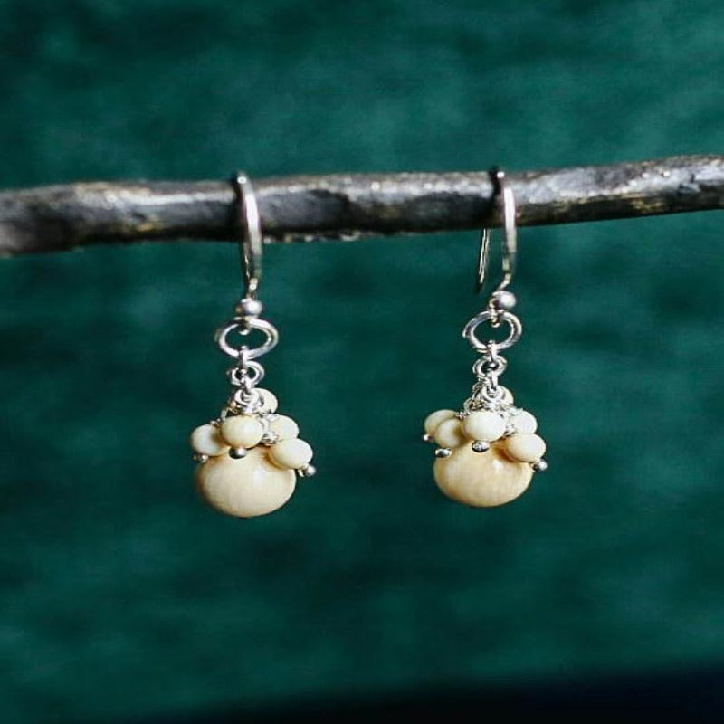 Mammoth Ivory Cluster Earrings