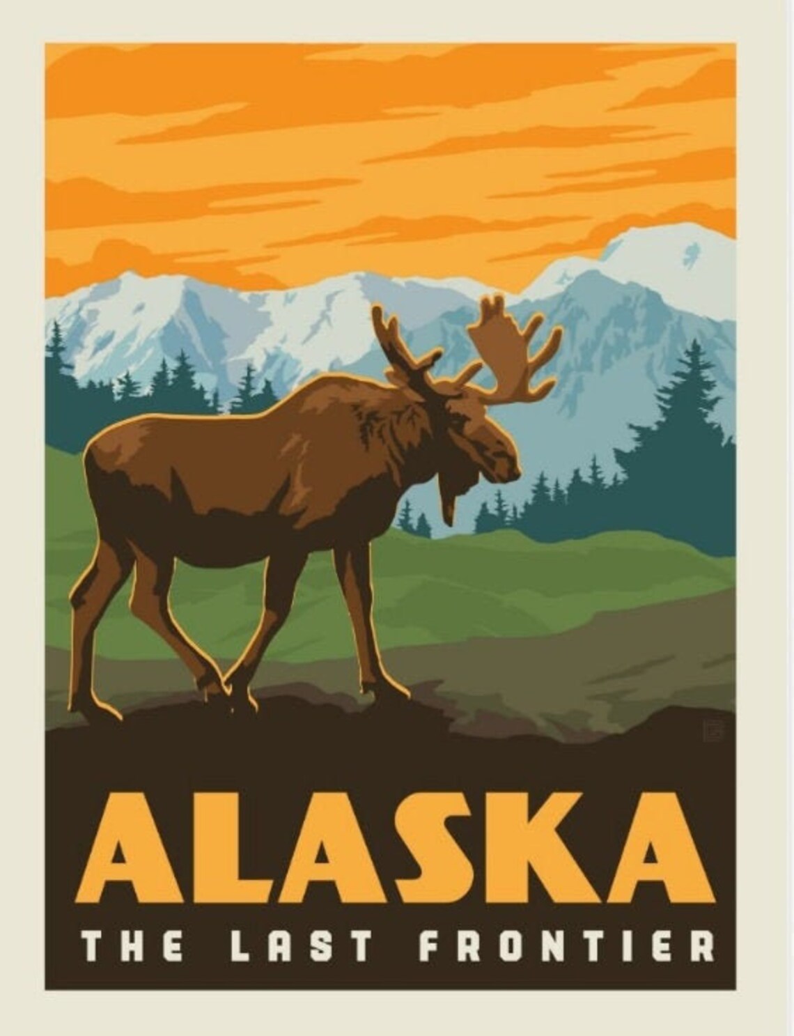 Vintage Alaska Frontier Moose Postcard