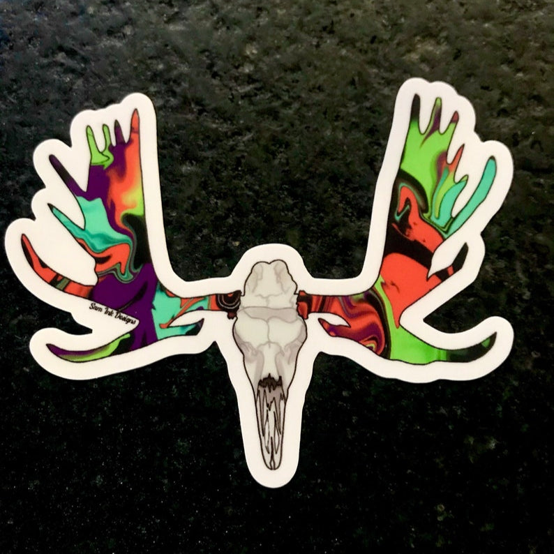 Moose Skull Sticker