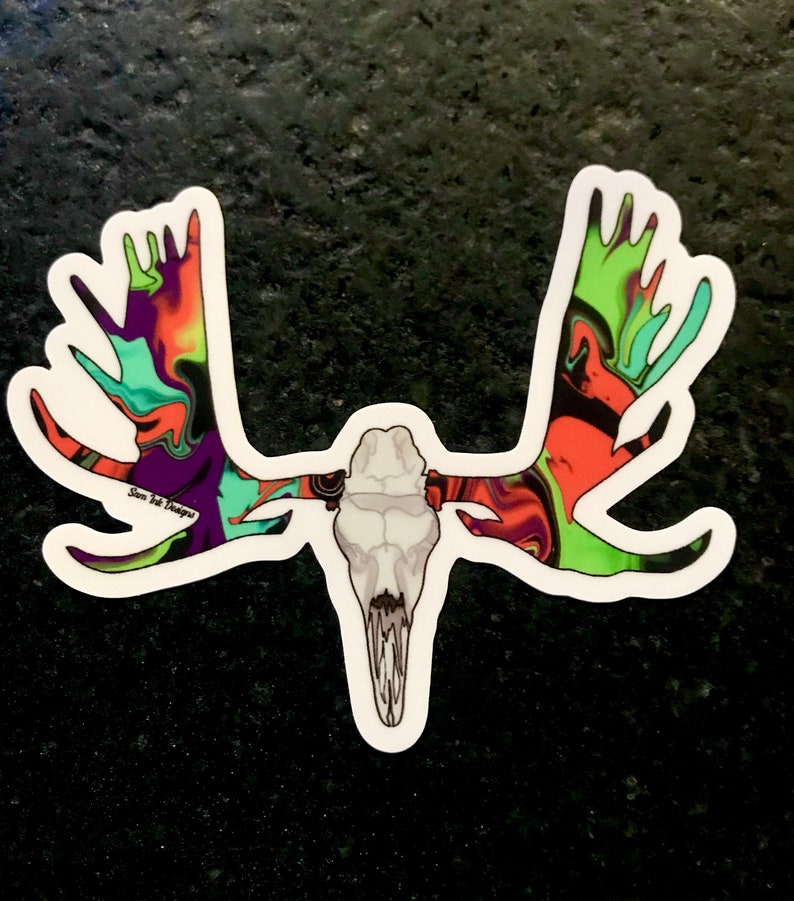 Moose Skull Sticker