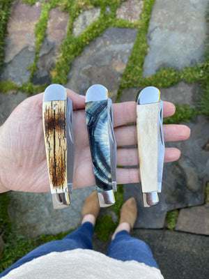 Double Blade Mammoth Ivory Pocket Knife