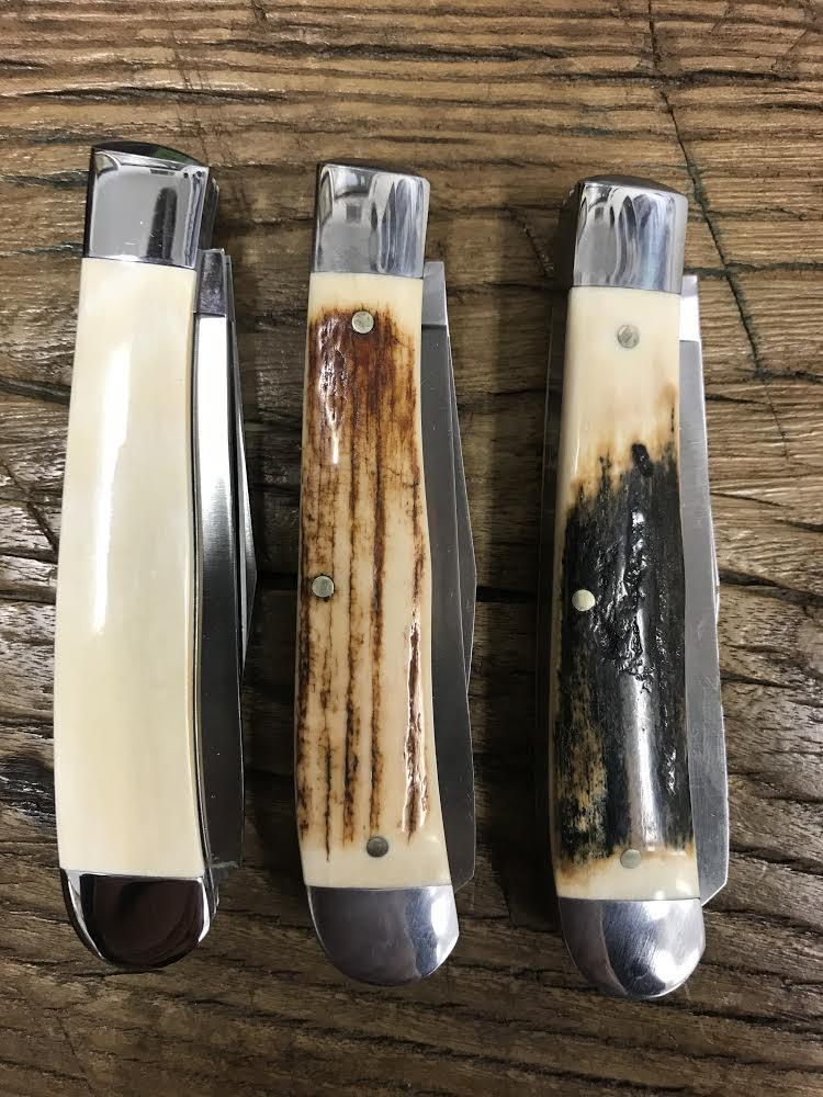 Double Blade Mammoth Tooth Pocket Knife