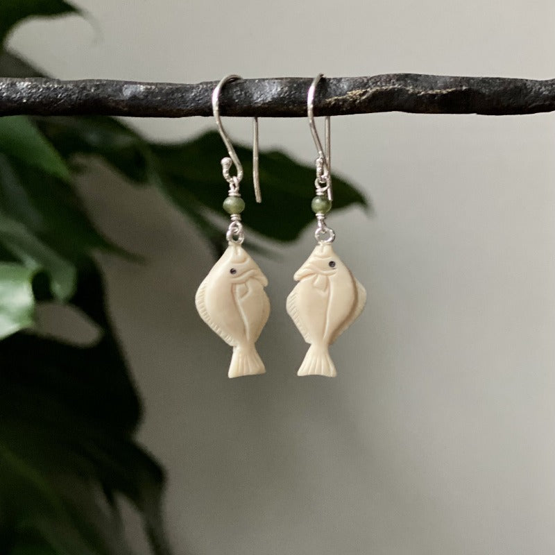 Mammoth Ivory Halibut Earrings