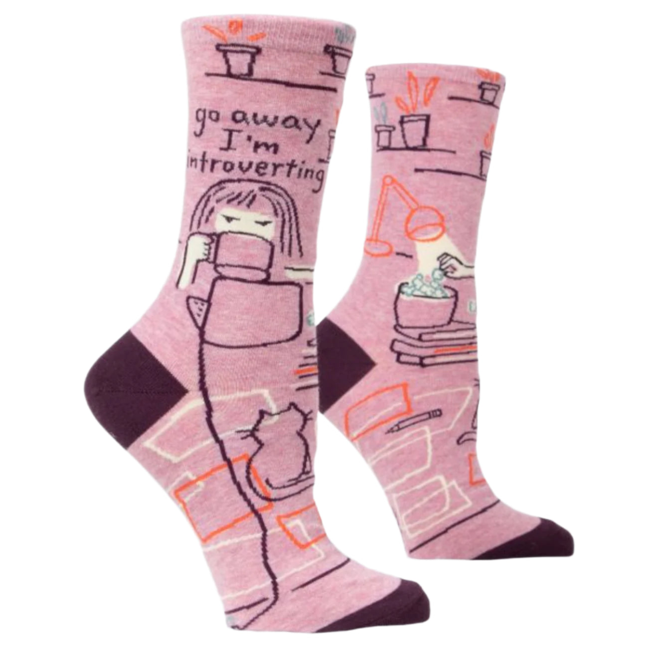 Go Away I'm Introverting Womens Crew Socks