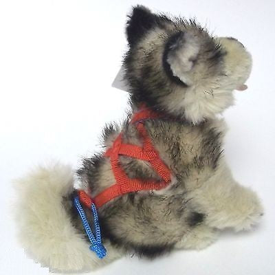 Husky With Harness Sitting - 7in Plush