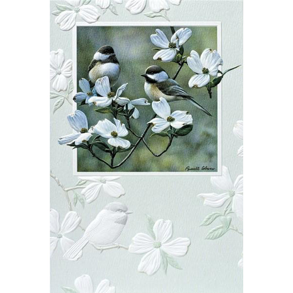Springtime Chickadees Anniversary Card