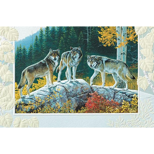 Trio of Wolves Birthday Card