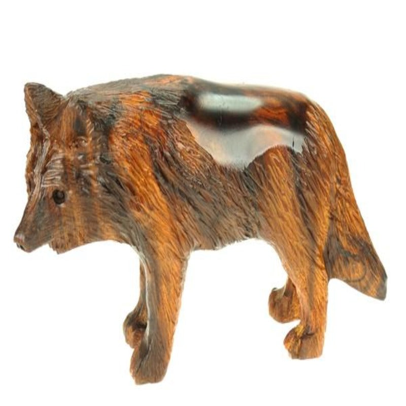 Wolf Ironwood Figurine With Detail