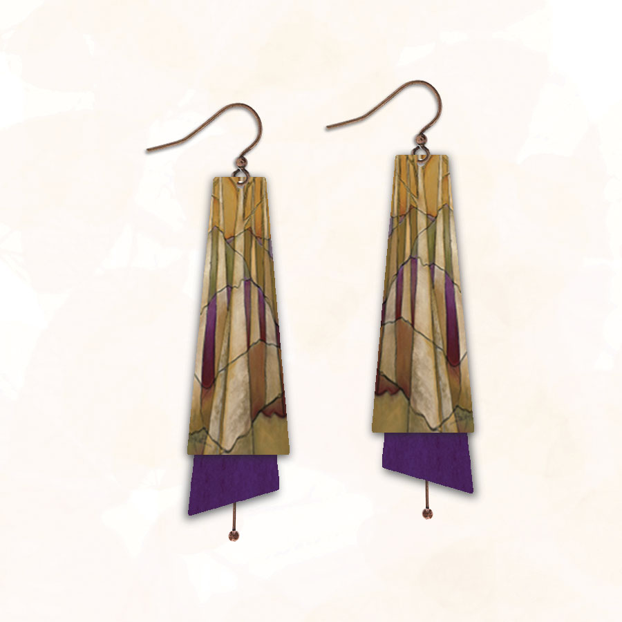 Two Layer Lavender Abstract DC Designs Earrings SH08TE